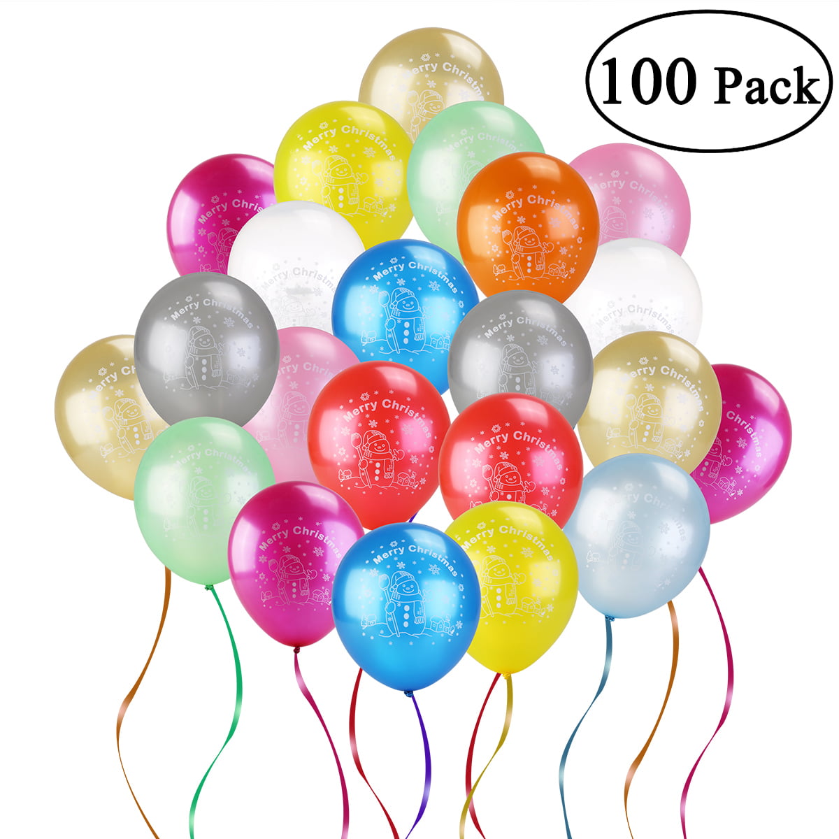 Random Color NUOLUX 12 Inch Assorted Bright Color Latex Balloons 100pcs