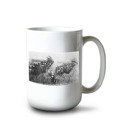 

15 fl oz Ceramic Mug Walla Walla Washington Combine Harvester Scene Dishwasher & Microwave Safe