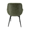 thumbnail image 2 of Markley Modern Leather Dining Arm Chair With Metal Legs Set of 4 - Olive Green, 2 of 8