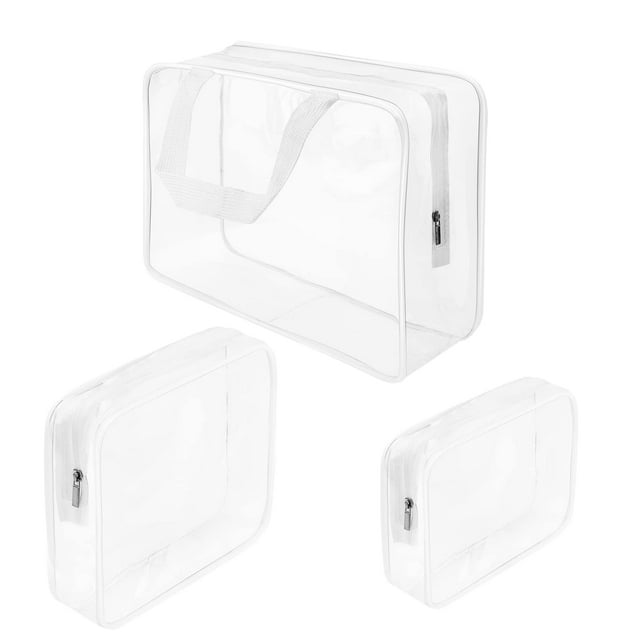 Kit de neceseres de viaje ROYBENS de PVC transparente, 3 unidades