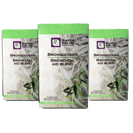 Bronchial Relief Blend Tea Bronquiosan Herbal Filter Value Pack 60 Tea Bags Helps Against Cold and Flu Symptoms. 100% Natural and Caffeine Free