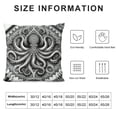 thumbnail image 5 of Orinice  Octopus Throw Pillow Cushion Cover, Trippy Nautical Mandala Abstract Art with Tentacle and Floral Elements Design, Decorative Square Accent Pillow Case,  Grey White, 5 of 5