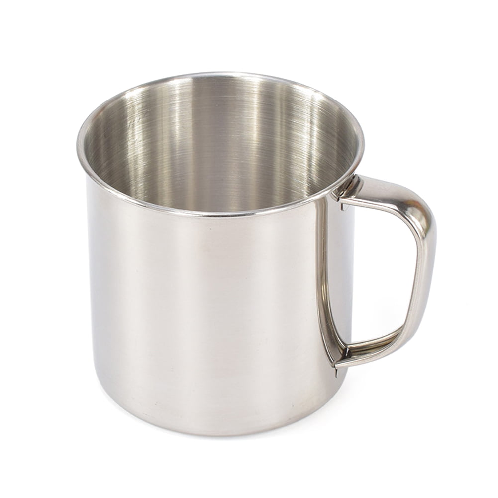 Stainless Metal Camping Mug Cup Outdoor Drinking Coffee Tea Handle Cup 380ml New 