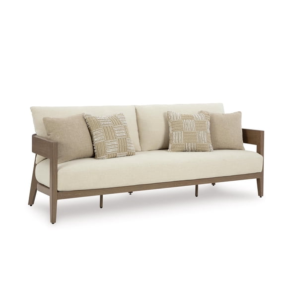 Signature Design by Ashley Furniture Serene Bay Dark Brown & White Outdoor Sofa