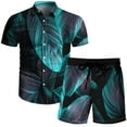 thumbnail image 5 of Summer Savings Clearance! Edvintorg Summer Men's Hawaiian Suit Short Sleeve Printed Button Shirt Beach Shorts Sets Street Casual Men's Suit 2 Pieces Men Clothing, 5 of 7