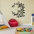 thumbnail image 3 of Owl Animal Bird Birds Flower Garden Flowers Floral Spring Silhouette Vinyl Design Wall Sticker Wall Art Wall Decal Boy Girl Kid Room Bedroom Gardener Home Decor Stickers Decoration Size (20x20 inch), 3 of 3