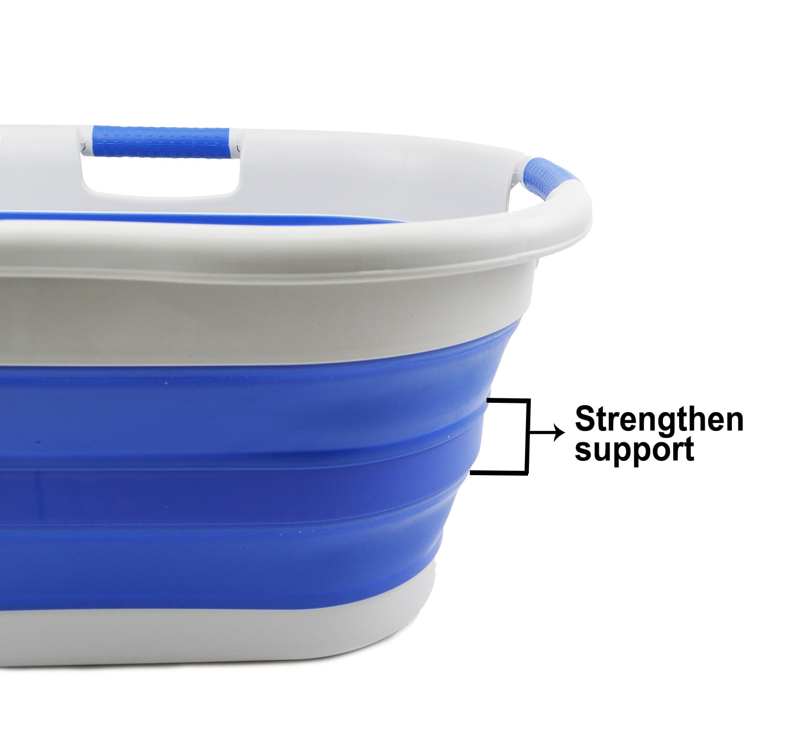 SAMMART 40L (10.5 gallon) Collapsible Plastic Laundry Basket - Foldable Pop Up Storage Container / Organizer - Portable Washing Tub - Space Saving Hamper / Basket