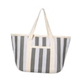 thumbnail image 2 of Bolso tote a rayas, bolso de mano elegante para la oficina, bolso de hombro para mujer, bolso de playa Gris, 2 of 8