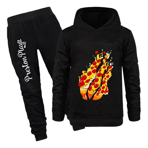 Preston Playz Kids 2pc Hoodie Jogger Set Boys Girls Flame Pullover Outfit Game Gift Clothes Birthday Gift
