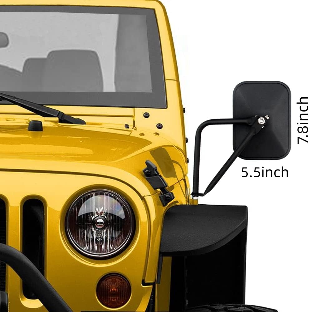 Mirrors Doors Off, Compatible with Jeep Wrangler CJ TJ JK JL JT, Anti-shake Wide Vision, 2 Pack
