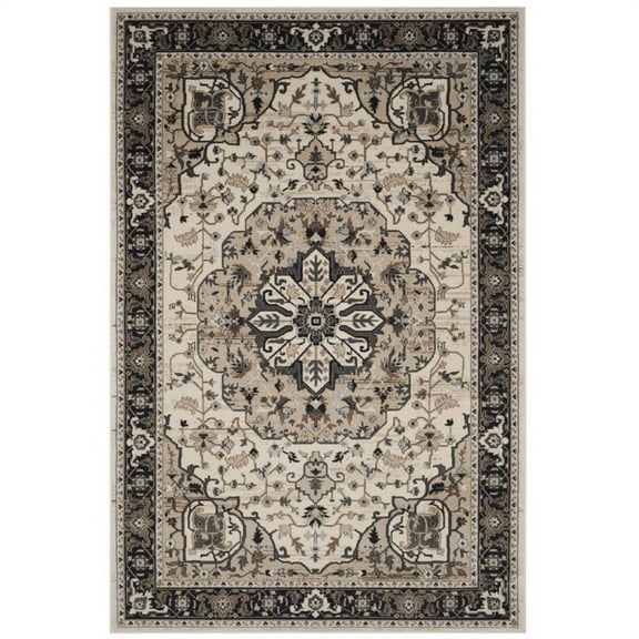 SAFAVIEH Lyndhurst Gina Traditional Bordered Area Rug, Cream/Navy, 6' x 9'