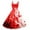 Watermelon Red, variant on TTUHYWXI Halloween Spaghetti Strap Dress for Women Blooody Printed A line Sleeveless High Waist Midi Dresses (Black, M)