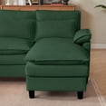thumbnail image 6 of Soscana U Shaped Cloud Couch Sectional Sofa 4 Seat with Double Chaise, Modern Linen Sofa with Waist Pillows for Living Room Apartment Office Studio,Green, 6 of 12