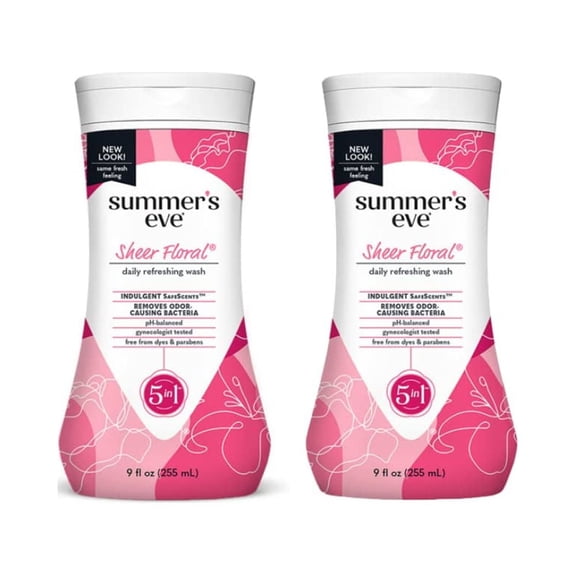 Summer's Eve Sensitive Skin Cleansing Wash Sheer Floral, 9 oz (Pack of 2)