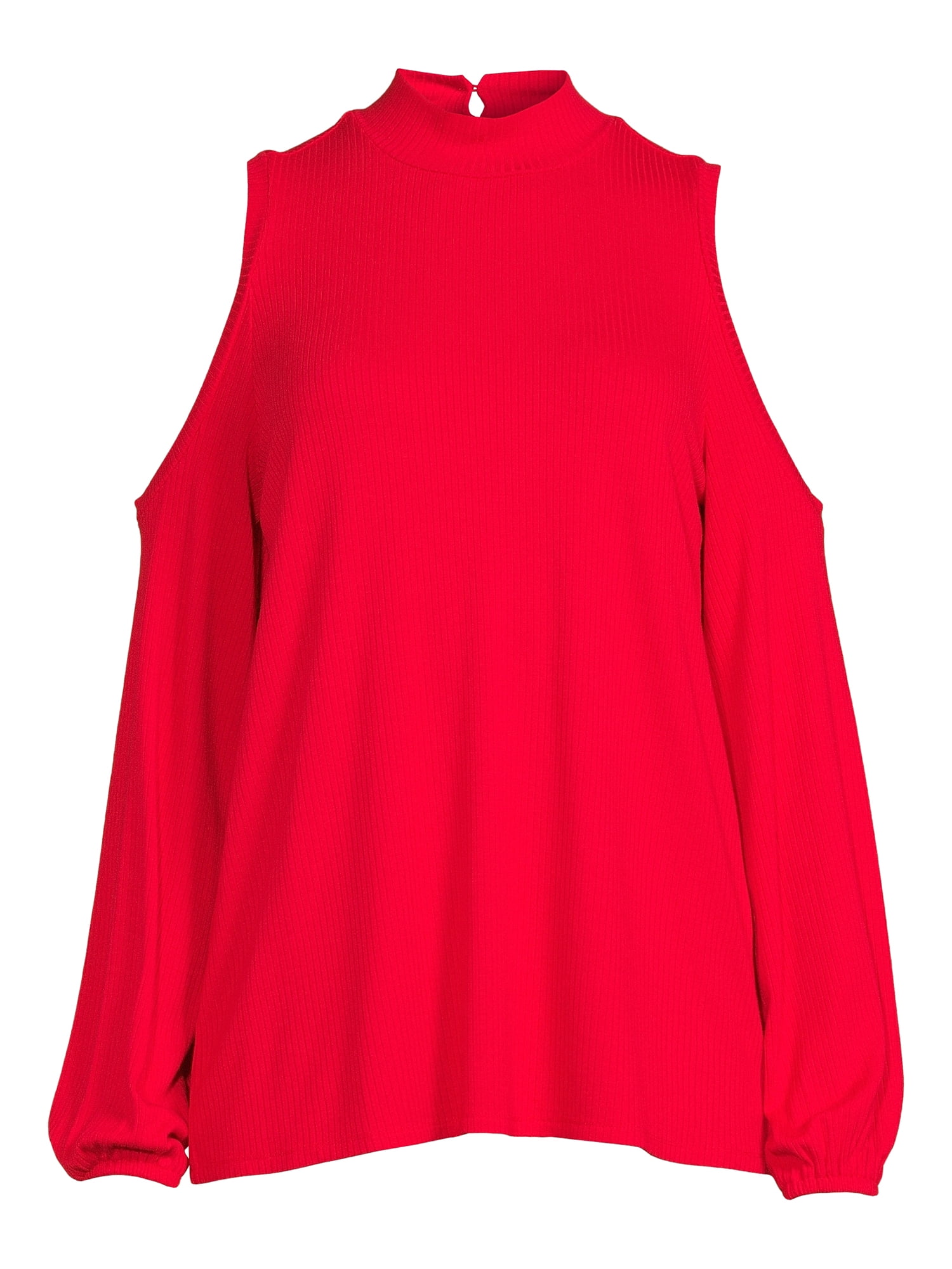 Cyrus Womens Cut-Out Mock Neck Top with Long Sleeves