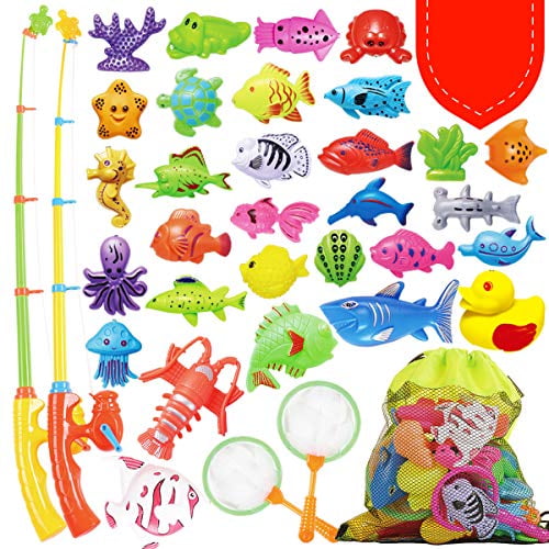Goody King Fishing Game Set for Kids - Magnetic Fishing Water Pool Toy for Toddlers - Bath Outdoor Indoor Carnival Party Water Table Fish Toys for ...