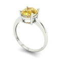 thumbnail image 2 of 2 ct Oval Cut Yellow Moissanite Solitaire 18K White Gold Womens Engagement Ring, 2 of 5