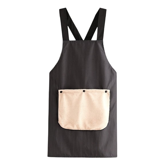 No-Tie Cross Back Chef Apron with 2 Removable Towel Pockets Cross-Back Kitchen Apron Comfortable Easy To Clean for Men & Women Cooking Baking Grilling BBQ (Black)