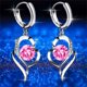 thumbnail image 4 of Pendientes de aro con colgante de corazón Qarigey rosa AP010500-03B, 4 of 6