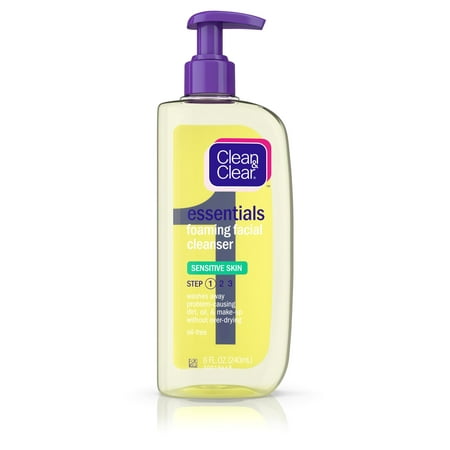 Clean & Clear Essentials Foaming Face Wash for Sensitive Skin 8 fl. (Best Skin Care Regimen For Sensitive Skin)