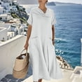 thumbnail image 5 of Taqqpue Maxi Dress for Women Short Sleeve Crew Neck Layered Ruffle Boho Casual Flowy Long Dresses Solid Color T Shirt Dress Beach Vacation A Line Sundress for Women, 5 of 10