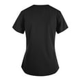 thumbnail image 3 of IYYVV Plus Size Scrubs for Women Nurse Printed Scrub Tops Women Short Sleeve Medical Nursing Tops Stretchy Scrub Shirts Uniform with Pockets Black 3XL, 3 of 3