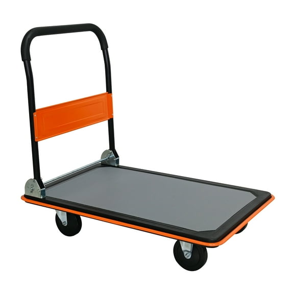 Foldable Flatbed Cart,660 lbs Heavy Duty Steel Platform Truck Cart Swivel Wheels