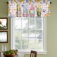 thumbnail image 3 of 2 Pack Valances for Window, Easter Eggs Short Curtains for Kitchen Bedroom Living Room, Spring Floral Gnomes Plants Butterflies Pink Plaid Small Window Treatment Valance Drapes 60 x 18 Inch, 3 of 8