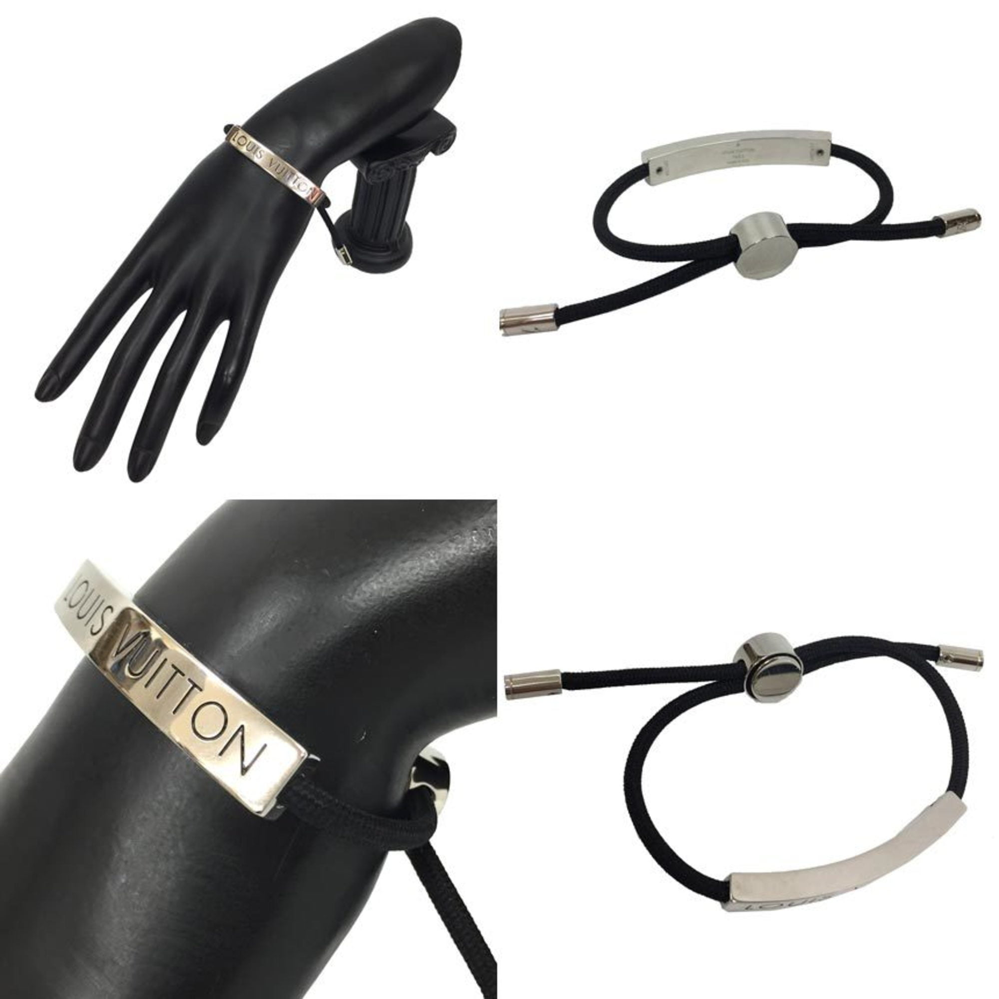 Louis Vuitton Brasserie LV Space Bracelet Nylon Black Silver M67417 F/S