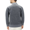 thumbnail image 2 of Men’s Quilted Lightweight Fleece Lined Two Tone Puffer Knitted Zipper Jacket (Grey, L), 2 of 3