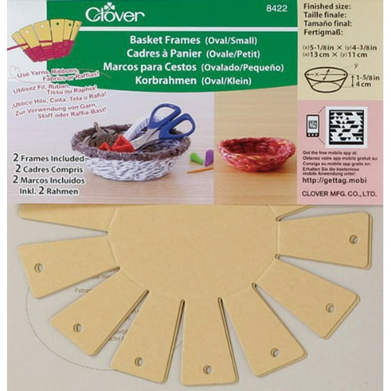 Clover 8422 2-Piece 4-3/8-Inch by 5-1/8-Inch by 1-5/8-Inch Basket Frames Small, Oval