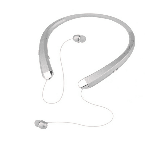 Wireless Headphones, Neckband Retractable Earbuds Noise Cancelling
