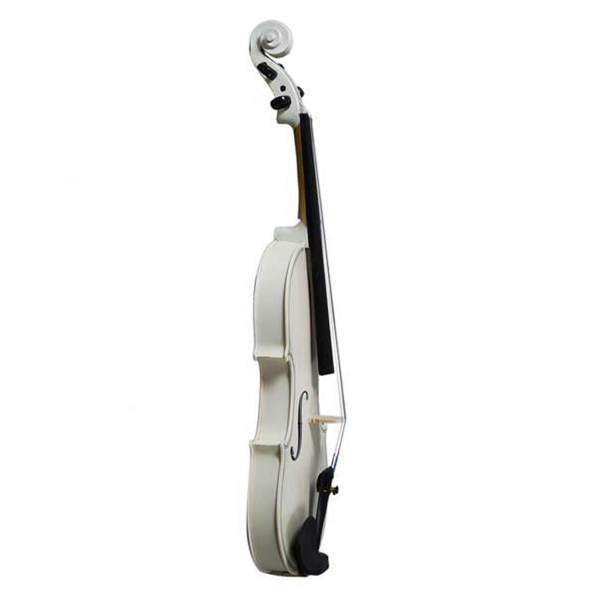 New 4/4 Full Size Acoustic Violin Set - White Finish with Case, Bow & Rosin, Complete Beginner Violin Starter Kit