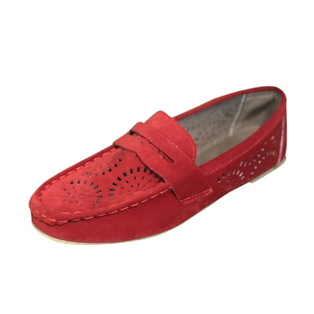

GWAABD Loafer Flats for Women Casual On Slip Flat Out Women s Fashion Shoes Perforated Ladies Hollow Loafers Women s casual shoes