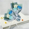 thumbnail image 2 of 3 Heads Artificial Small Rose Bouquet,Flower Petals Valentine Day Gifts for Women,Best Friend & Girlfriend,Birthday,Valentine's Day from Daughter Husband,Artificial Flowers Home Décor(Blue), 2 of 6