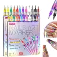 thumbnail image 1 of 12 Colors Nail Art Pens Set, 3D Gel Polish Pen Waterproof (2PCS), 1 of 7