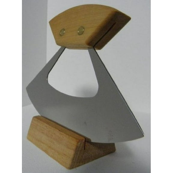 Alaska Umialik Style Ulu Knive with Alaska Birchwood Handle and 6" Blade