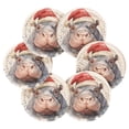 thumbnail image 2 of Hippo Christmas Hat 6 Pcs Drink Coasters with Holder Absorbent Coasters Woven Coasters for Drinks Table Desk Protection Home Decor, 2 of 7