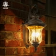 thumbnail image 3 of ACE-LIGHTS,Vintage Outdoor Wall Lantern with Clear Glass Shade(1 PC & Bulbs Not Included),Weatherproof Exterior Sconce Light,Waterproof Wall Mount Light Fixture for Patio,Porch,Entryway(Brown+Bronze), 3 of 7
