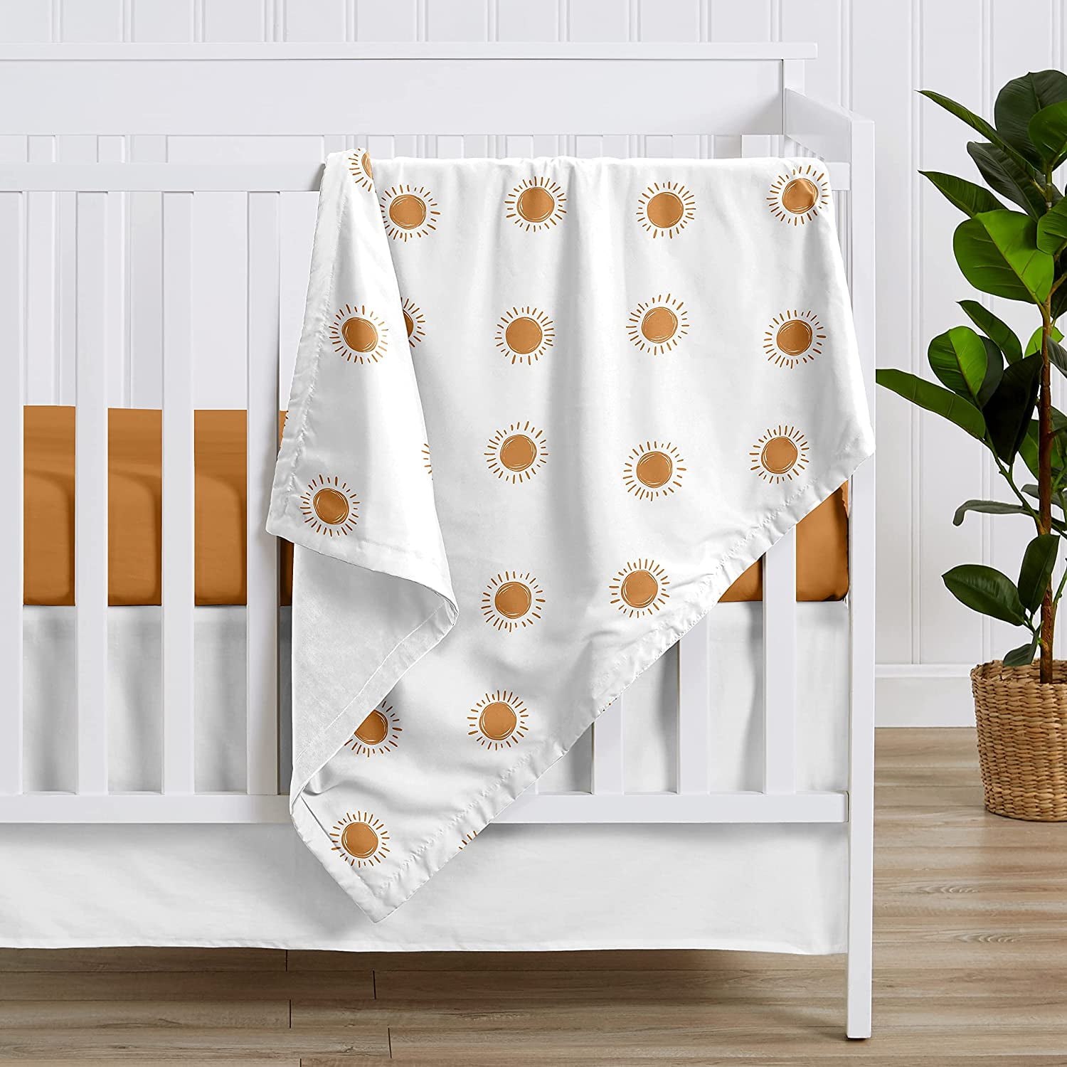 Sweet Jojo Designs Boho Sun White and Orange Baby Security Blanket