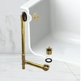 thumbnail image 3 of Westbrass 22-1/2" 20-Gauge Brass Twist & Close Drain Bathtub Assembly with 2-Hole Overflow, Polished Brass, 3 of 15