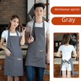 thumbnail image 4 of Customizable Waterproof Work Apron with 3 Buckles - Korean-StyleApron for Cafés, Bakeries, Nail Salons & Restaurants - Easy-Clean, Comfortable Logo-Printed Uniform Wear, 4 of 5