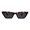 Tortoise Black, variant on Womens Narrow Rectangle Chic Plastic Cat Eye Sunglasses All Black