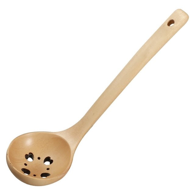 Cuchara de cocina con aislamiento de madera, mango largo, gruesa, resistente al calor, cuchara de sopa de madera