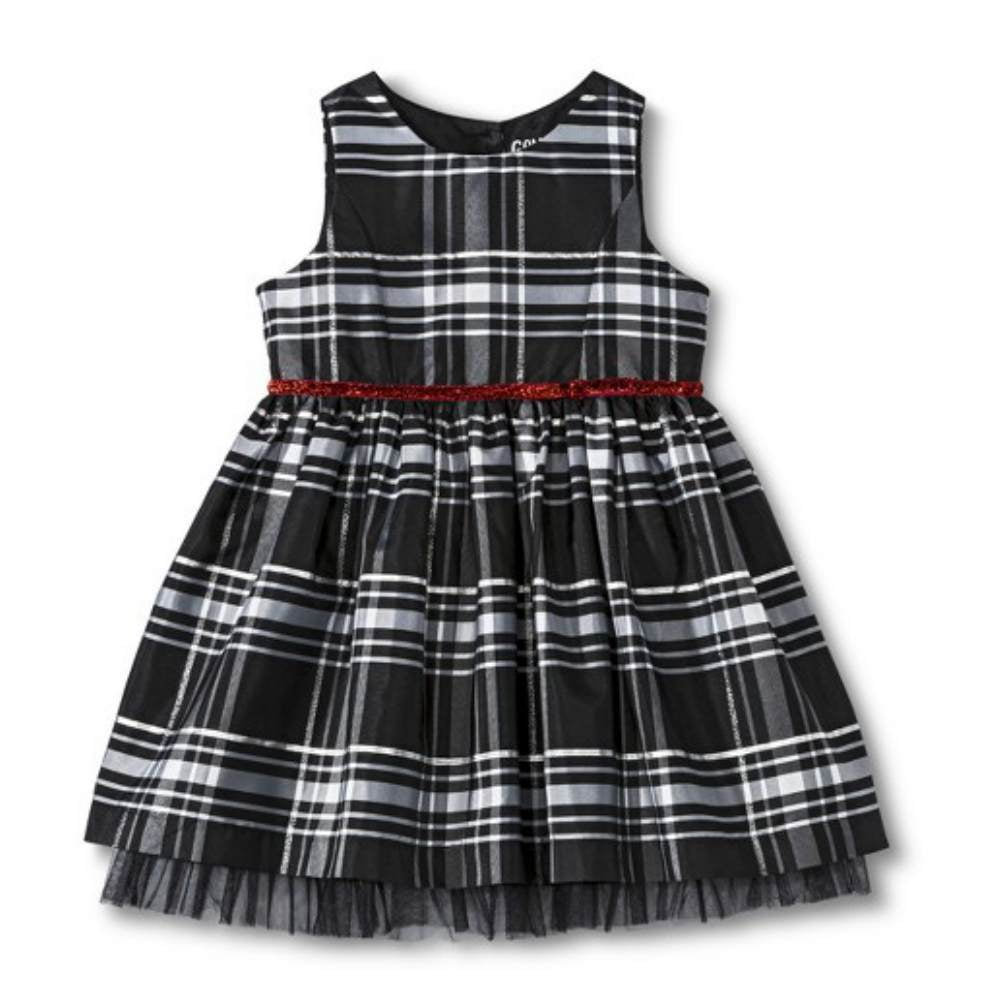 black and white plaid baby dress