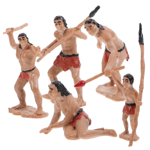 GOOHOCHY Garden Decoration Miniature Primitive Men Farmhouse Models Beige 1 Set 2.00X1.97X0.79In