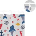 thumbnail image 5 of FREEAMG Home Decor Shower Curtain, Whales Seamless Pattern Waterproof Bath Curtain, Washable Fabric Decor Shower Curtains for Bathroom, 60x72 inch, 5 of 5