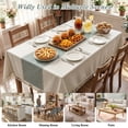 thumbnail image 2 of MeyJey 55”x84” Tablecloths for Rectangle Tables, Waterproof Linen Cotton Farmhouse Table Cloths with Tassel for Kitchen Dining, Green, 2 of 10
