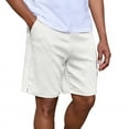 thumbnail image 2 of uublik Men's Bermuda Shorts Athletic Gym, Workout, Basketball, Running, Casual Lounge Active Pockets White, 2 of 5