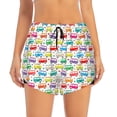 thumbnail image 2 of Daiia Colorful Bus Pattern Women's 2 in 1 Running Shorts - Lightweight Athletic Workout Gym Yoga Shorts Liner with Phone Pockets-Small, 2 of 7